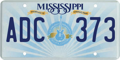 MS license plate ADC373