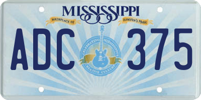 MS license plate ADC375