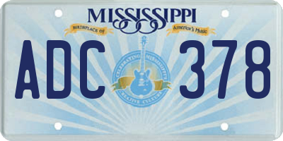 MS license plate ADC378