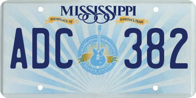MS license plate ADC382