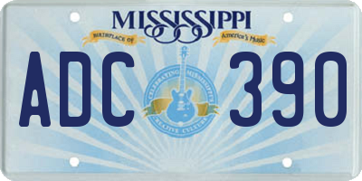 MS license plate ADC390