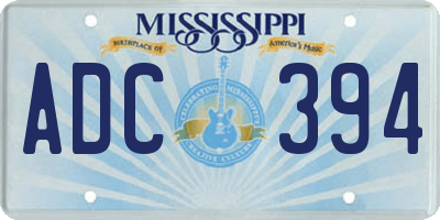 MS license plate ADC394