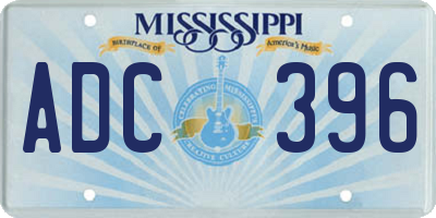MS license plate ADC396