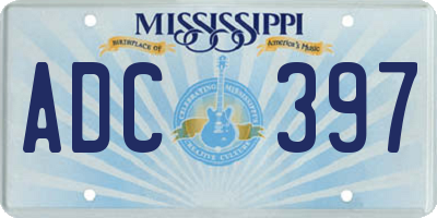MS license plate ADC397