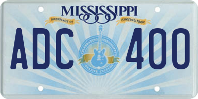 MS license plate ADC400
