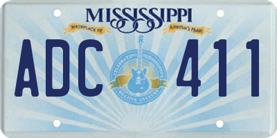 MS license plate ADC411