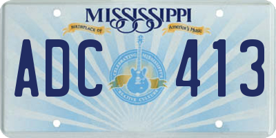 MS license plate ADC413