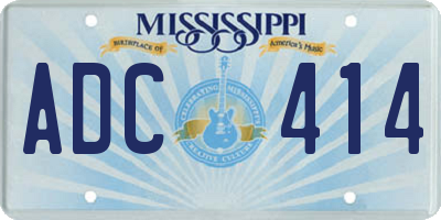 MS license plate ADC414
