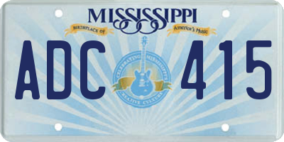 MS license plate ADC415