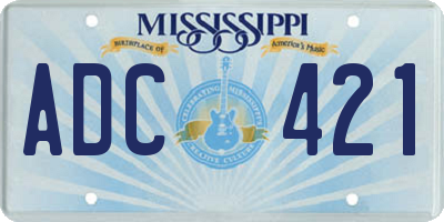 MS license plate ADC421