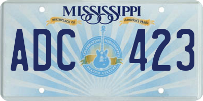 MS license plate ADC423