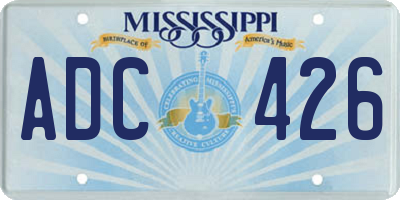 MS license plate ADC426