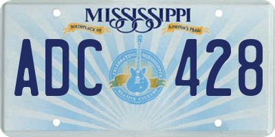 MS license plate ADC428