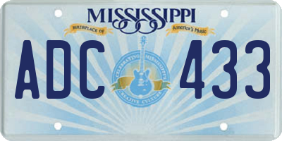 MS license plate ADC433