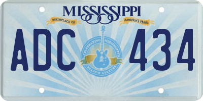 MS license plate ADC434
