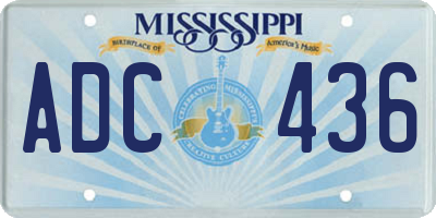 MS license plate ADC436