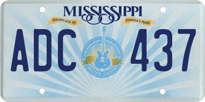 MS license plate ADC437