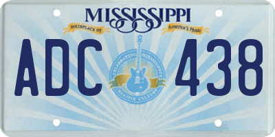 MS license plate ADC438