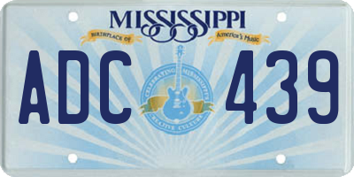 MS license plate ADC439
