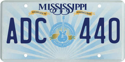 MS license plate ADC440