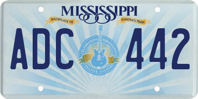 MS license plate ADC442