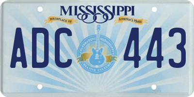 MS license plate ADC443