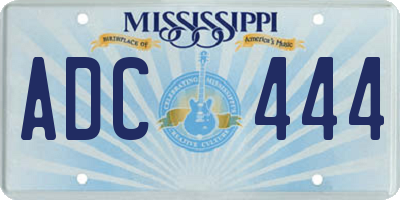MS license plate ADC444