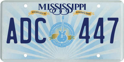 MS license plate ADC447