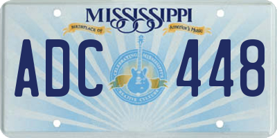 MS license plate ADC448