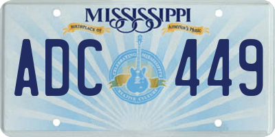 MS license plate ADC449