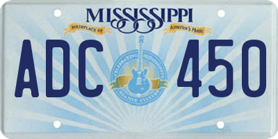 MS license plate ADC450