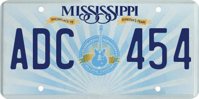 MS license plate ADC454