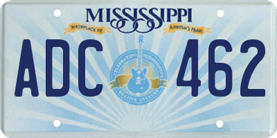MS license plate ADC462