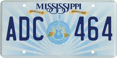 MS license plate ADC464