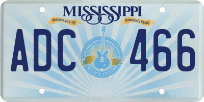 MS license plate ADC466
