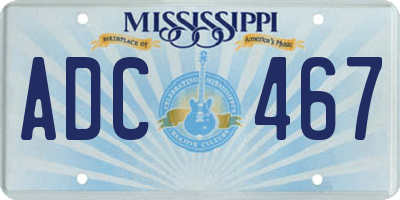 MS license plate ADC467