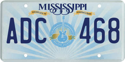 MS license plate ADC468
