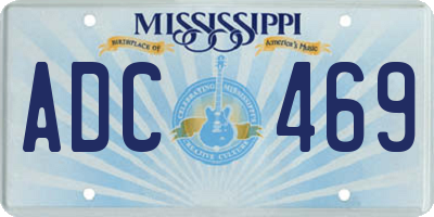 MS license plate ADC469