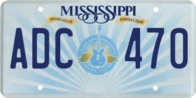 MS license plate ADC470