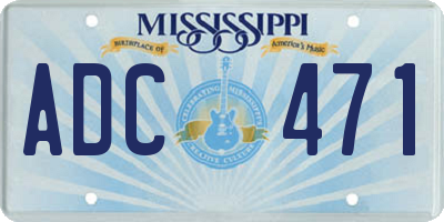 MS license plate ADC471