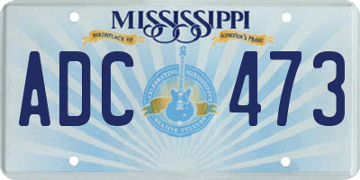 MS license plate ADC473