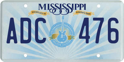 MS license plate ADC476
