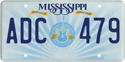 MS license plate ADC479