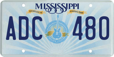 MS license plate ADC480