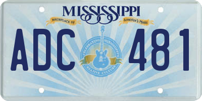MS license plate ADC481