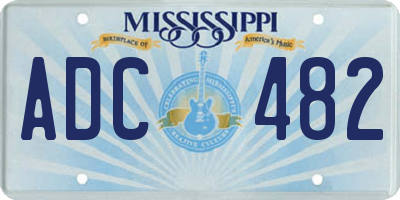 MS license plate ADC482