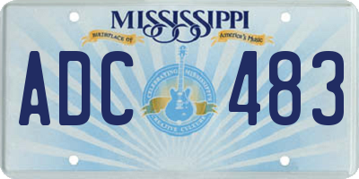 MS license plate ADC483