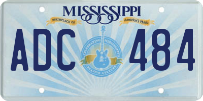 MS license plate ADC484