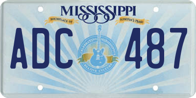MS license plate ADC487