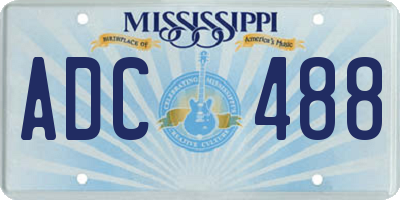 MS license plate ADC488